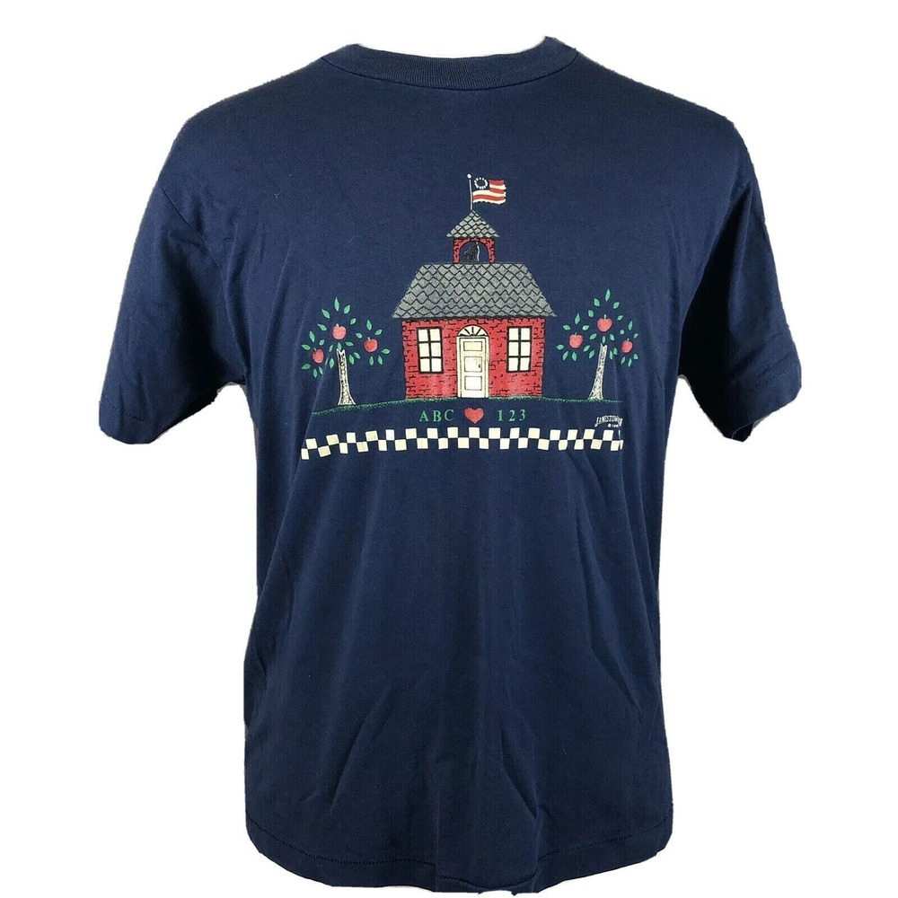 Vintage 1992 Teachers Schoolhouse T-Shirt Single Stitch USA Made Education Large